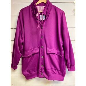 Be In The Current Scene Vintage Purple Coat, One Size Fits All.